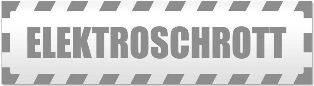 Kiwistar - Autoaufkleber - Grau - 45 x 12 cm - Elektroschrott gestreift - Hinweis Aufkleber Sticker für Auto, Kfz, Fahrrad, PKW, LKW