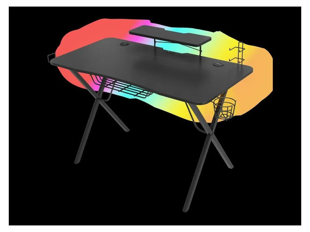 Bureau Gamer Genesis Holm 300 RGB Noir - Table de Jeu 120cm Ergonomique - 15