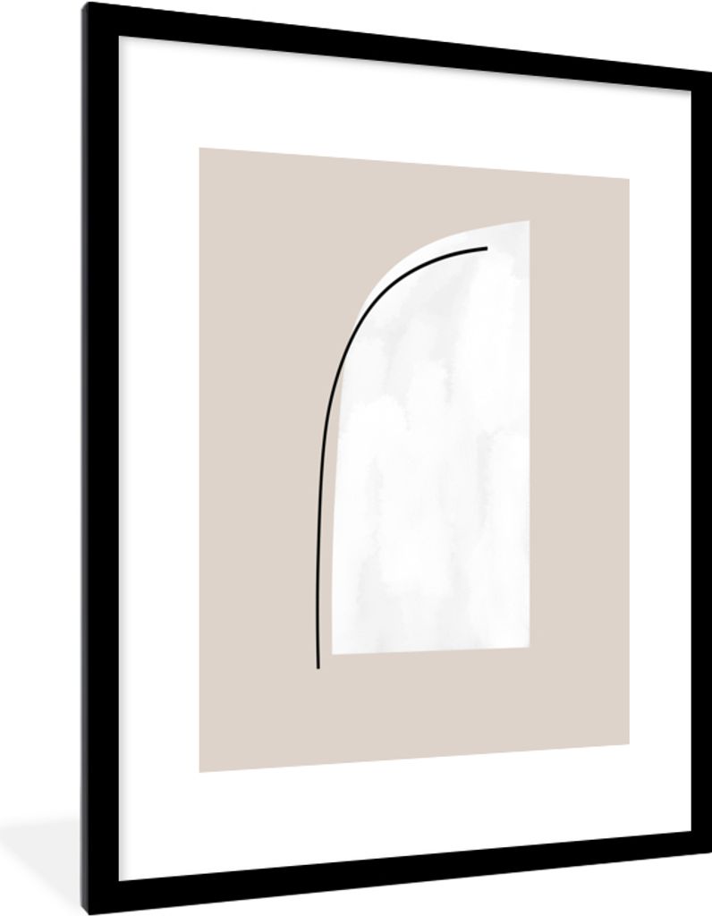 MuchoWow Gerahmtes Poster Pastell - Abstrakt - Design 60x80 cm - Poster mit Schwarzem Bilderrahmen Wandposter Rahmen Foto Bilder - Wohnzimmer - D...