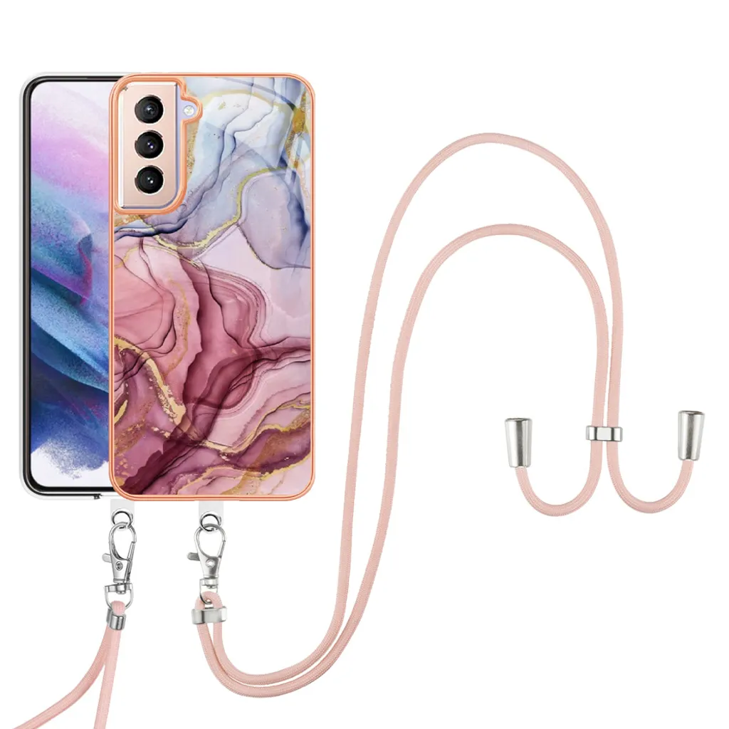 Cover Oro Rosa Samsung S21 Plus 5G - Custodia Fashion con Cordino