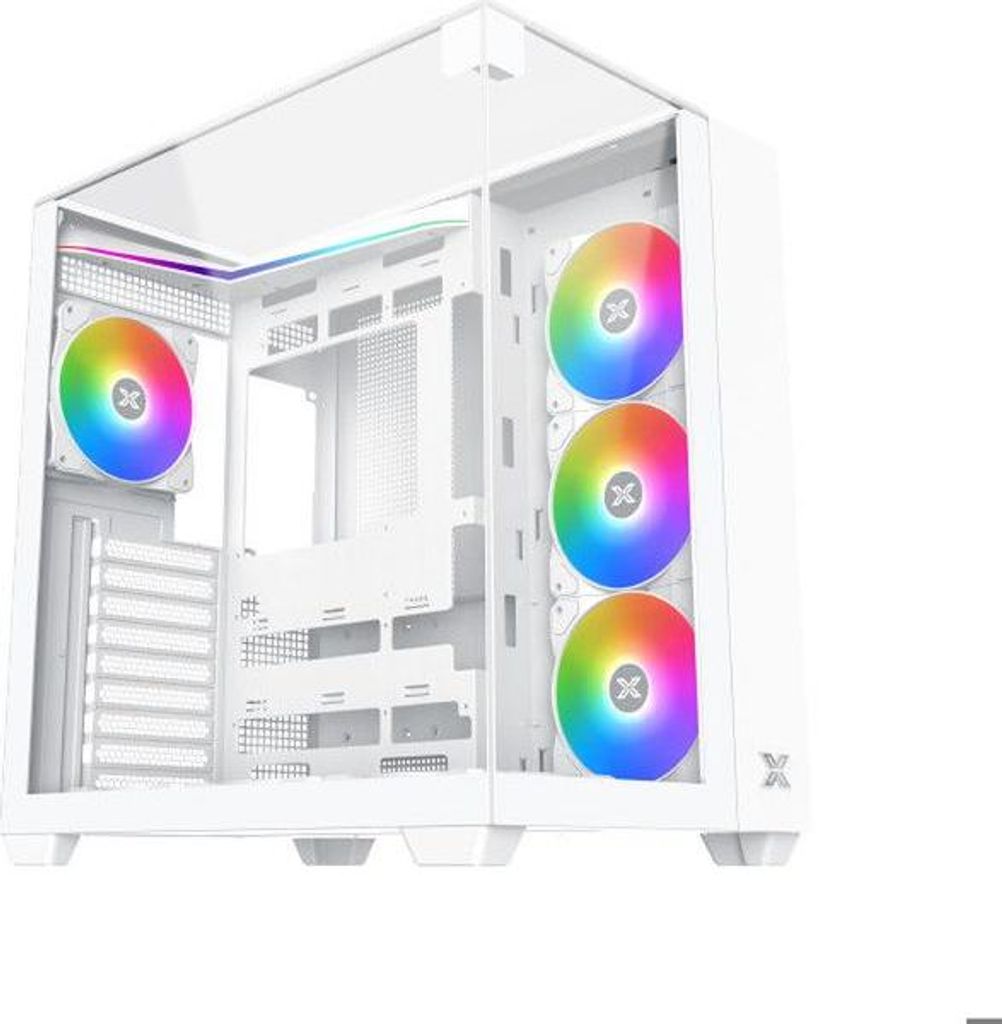 PC Gehäuse XIGMATEK Aqua V Arctic, Cube, ATX, Weiß, Ohne Netzteil, Tempered Glass