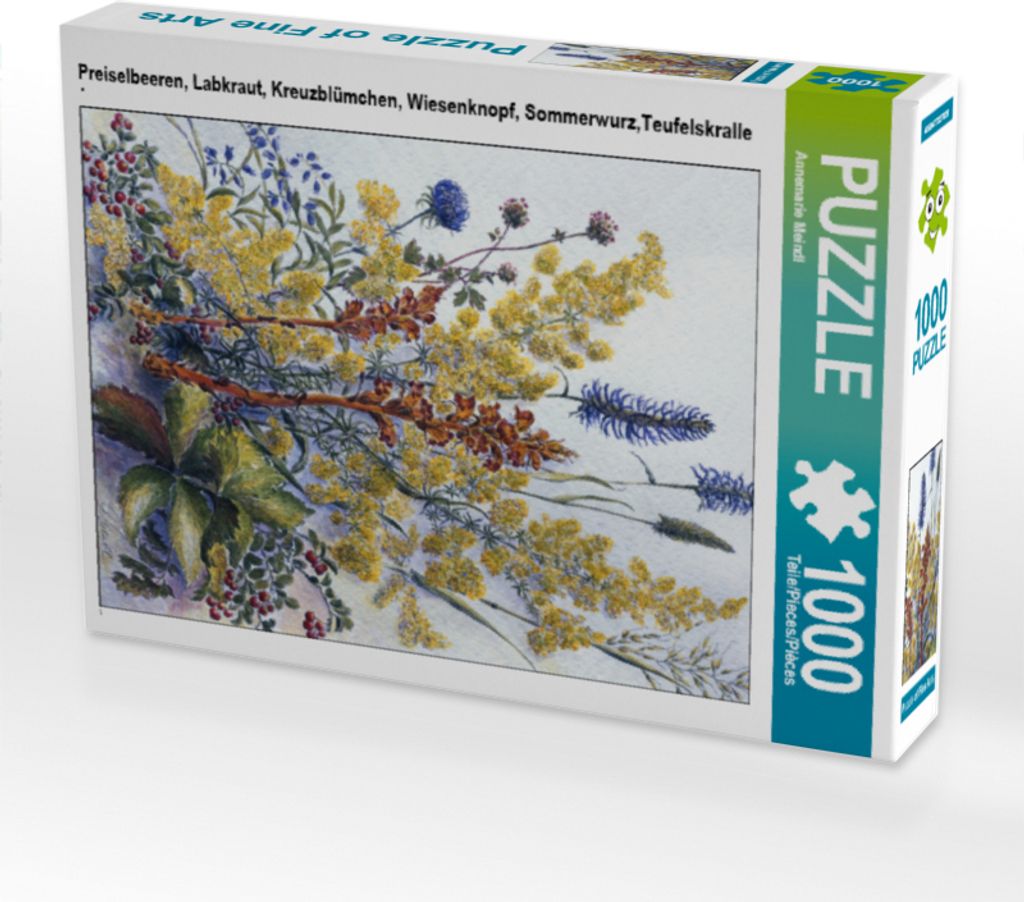 CALVENDO Puzzle Preiselbeeren, Labkraut, Kreuzblümchen, Wiesenknopf, Sommerwurz,Teufelskralle | 1000 Teile Lege-Größe 64x48cm Foto-Puzzle für g...