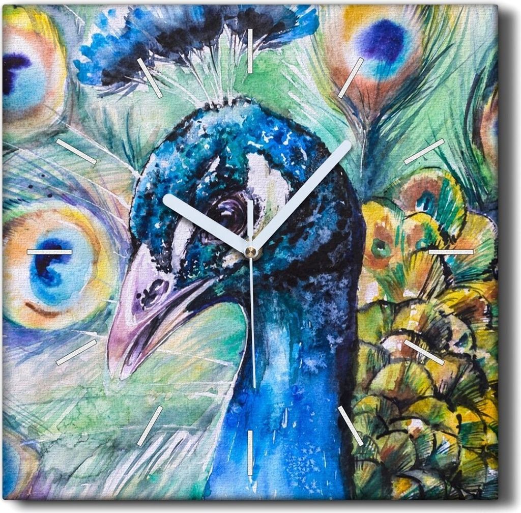 Coloray Hodiny Unikátní 30x30 cm Tiché hodiny Pro obývací pokoj a kuchyň Nástěnné hodiny Plátno Černé ručičky hodin - Malování pt...