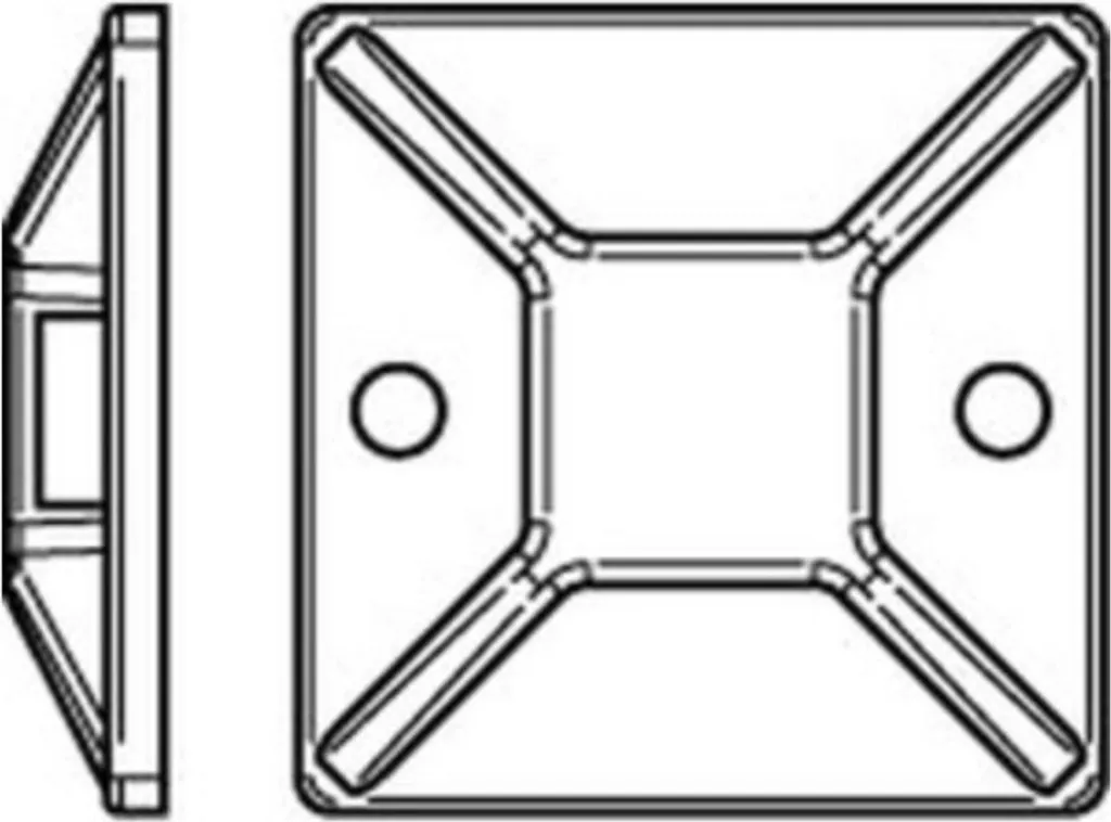 Base di Montaggio 82554 PA66 19x19 mm - 100 Pezzi per Cablaggio Professionale