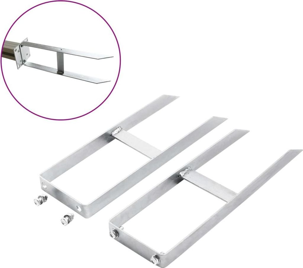 vidaXL Pfostenträger 2 Stk. für WPC Zaun Stahl 40 cm