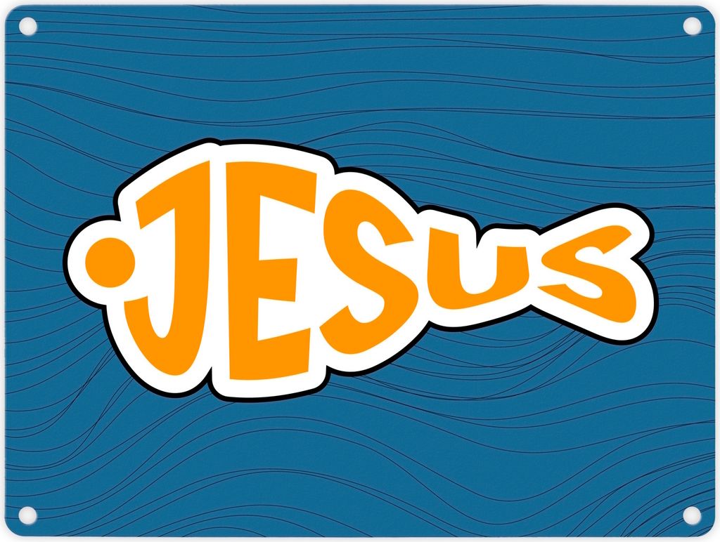 Jesus-Fisch Metallschild in 15x20 cm für Gläubige Produktbild 