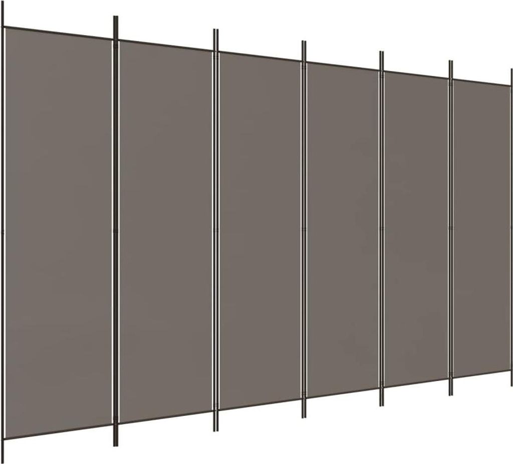 vidaXL 6-tlg. Paravent Anthrazit 300x200 cm Stoff