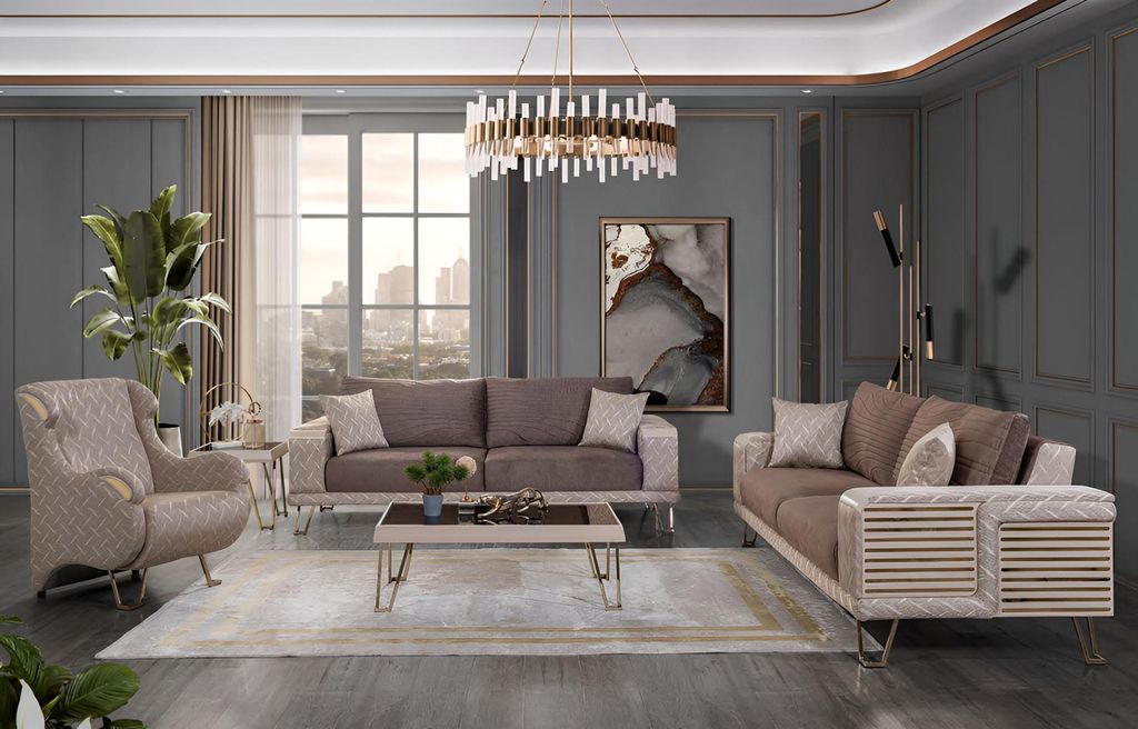 s 3-Sitzer-Sofa Holzrahmen Glatte Ecken Minimalistischer Stil