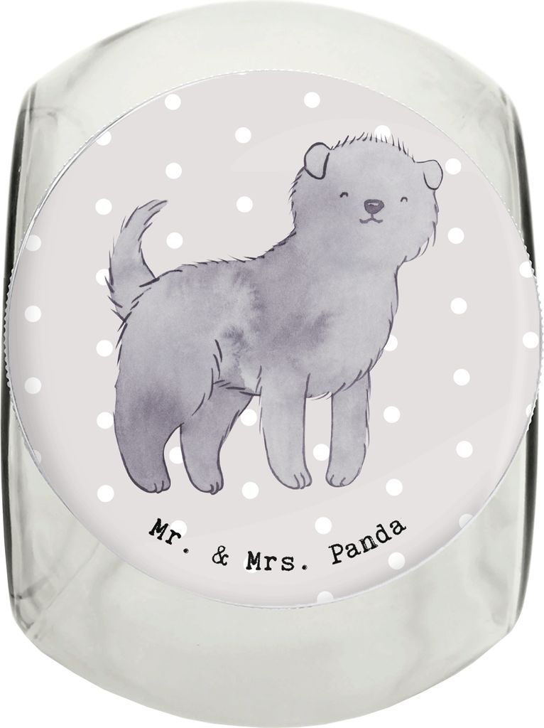 Mr. & Mrs. Panda Dose Affenpincher Lebensretter XL 2000ml - Grau Pastell - Geschenk, aufbewahrungsglas, glasbehälter, Keksdose, Vorratsbehälter, ...