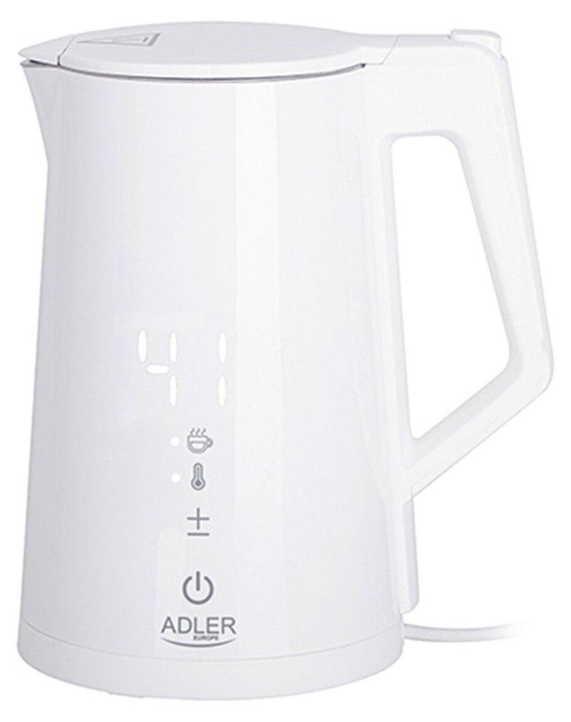 AD 1345 weißer LED-Wasserkocher mit Temperaturregelung 1,7 l STRIX