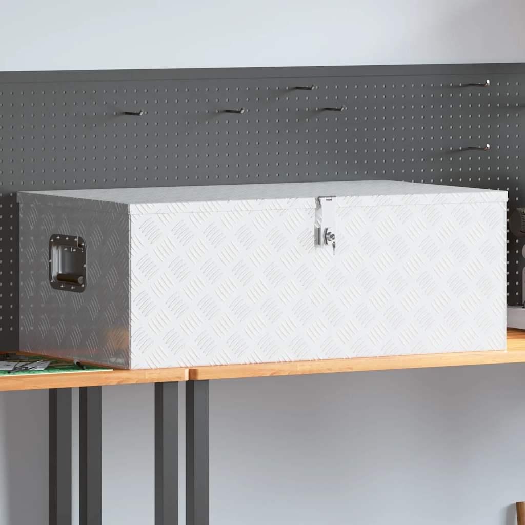 vidaXL Úložný box stříbrný 100x55x37 cm Hliník Obrázek produktu 