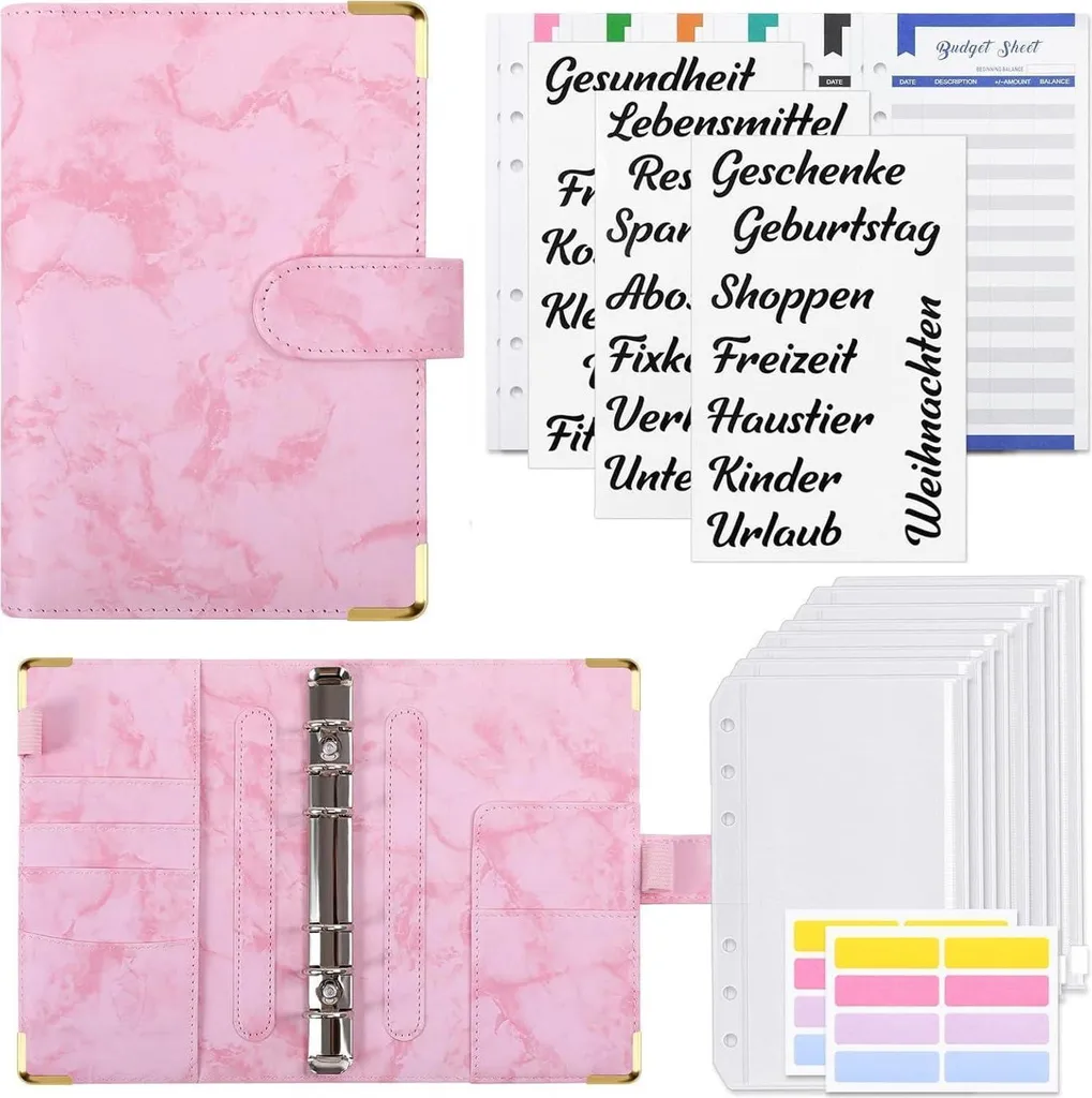 KONVINIT A6 Budget Planner Relieur avec 12 Enveloppes de Budget Cash