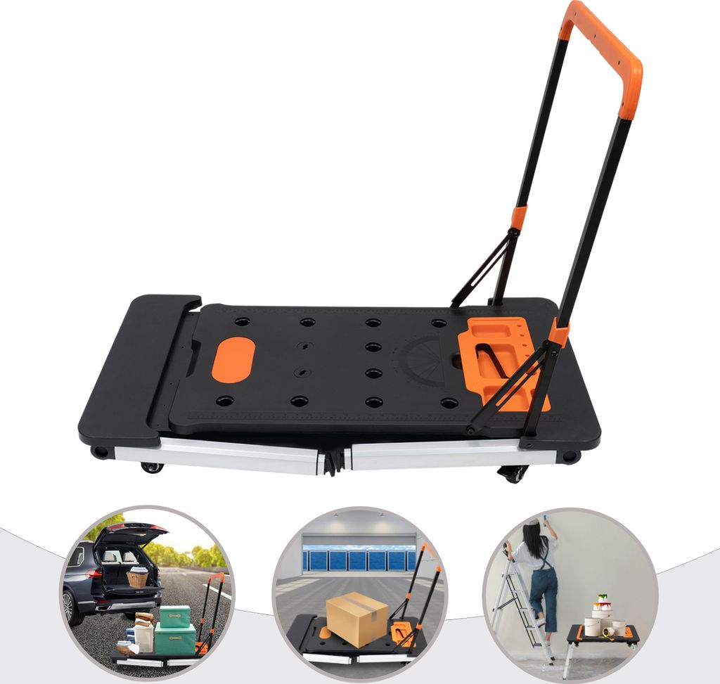 Werkbank 7 in 1 Multifunktions Arbeitstisch Klappbar Rollbrett, Tischbeine Höhenverstellbar