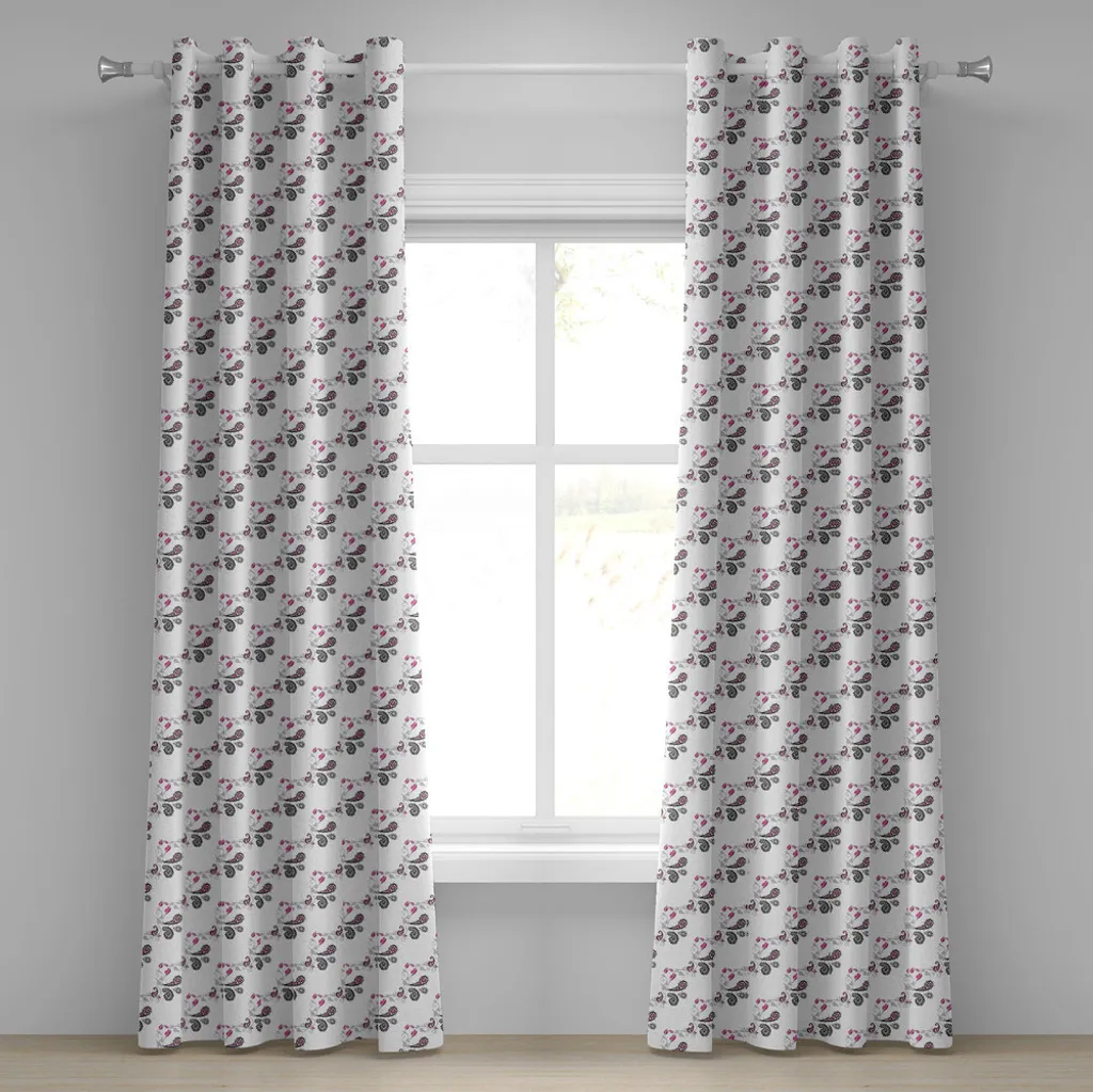 Rideaux décoratifs à 2 panneaux motif Paisley 280x175 cm ABAKUHAUS