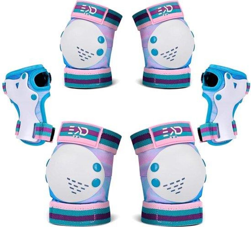 Elbow- und Knie-Schutz für Jungen und Mädchen - Regenbogengeschirr - Kinder-Sicherheitsausrüstung für Skilanglaufer und Radfahrer - für kleine...