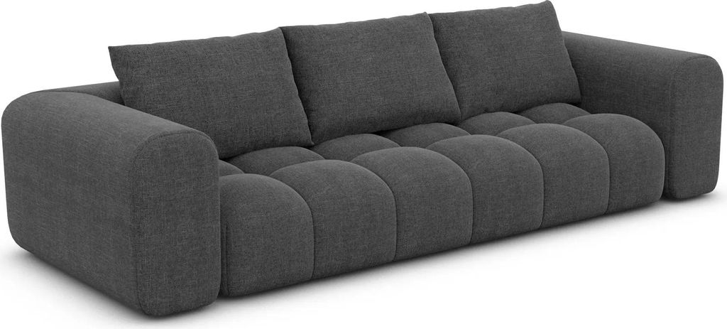 Strukturstoff 4-Sitzer Couch Lavera Anthrazit