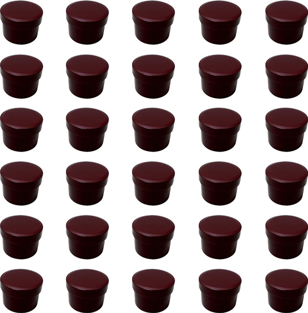 30 Salbendosen, Cremedosen 35ml flach bordeaux -farben - Produktbild 
