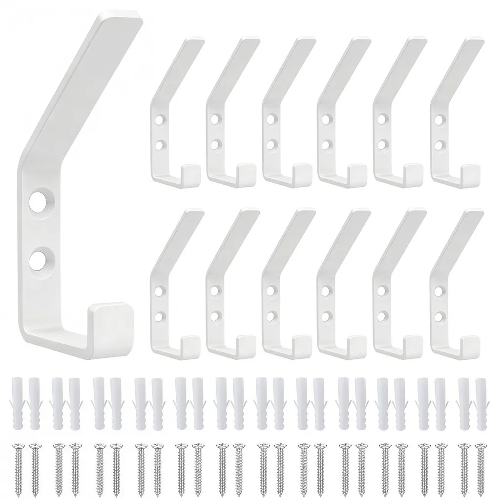 Crochets de 8,8 cm en Acier Inox avec Butées Caoutchouc - Lot de 12