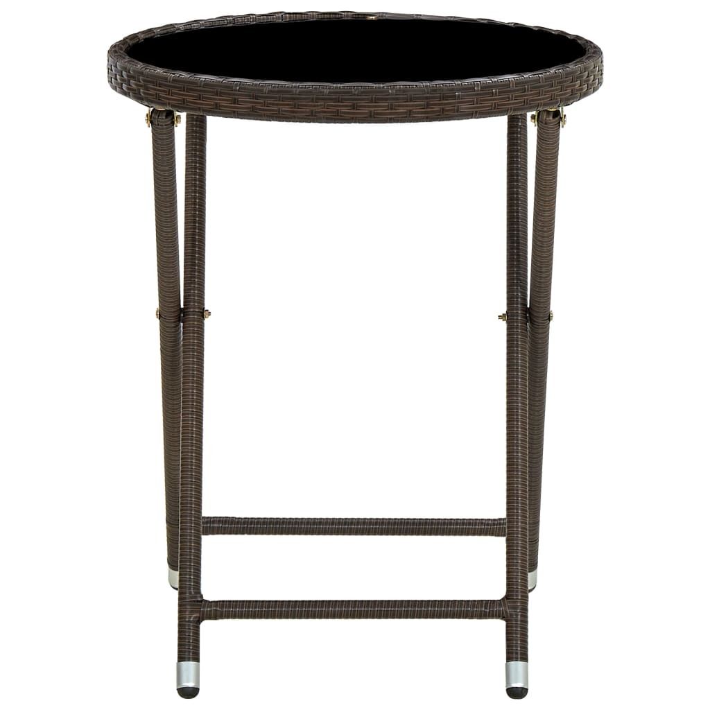 "im Sonderangebot"Garten-Esstisch/Garten-Beistelltisch 4 Personnnes - elegantes Design - Braun 60cm Poly Rattan und Hartglas - Gartentische DEMöbe...