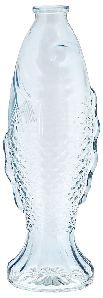 Vase Fisch 'CrystalFish' 8,5x26,5cm Glas transparent Blumenvase Dekovase Tischvase Fischform Fischmaul Glasvase