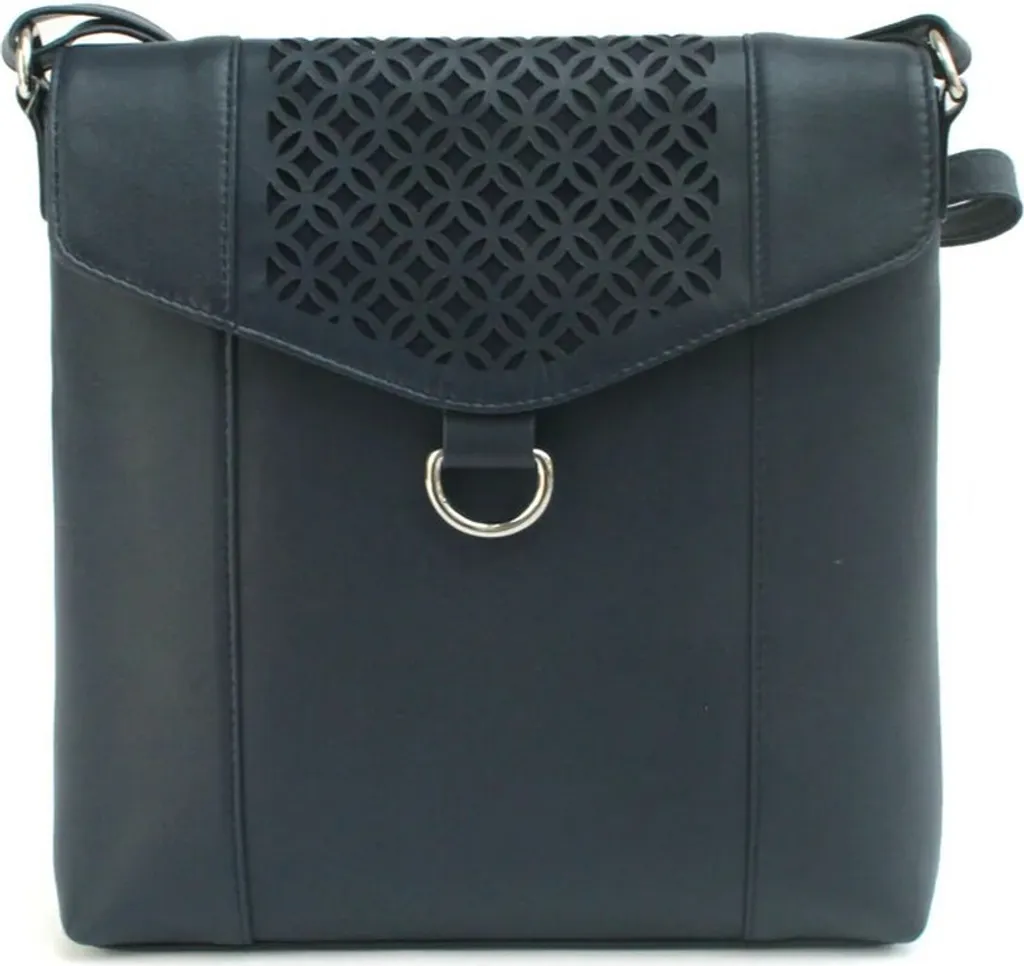 Sac à main élégant en cuir bleu marine idéal pour le travail et sorties