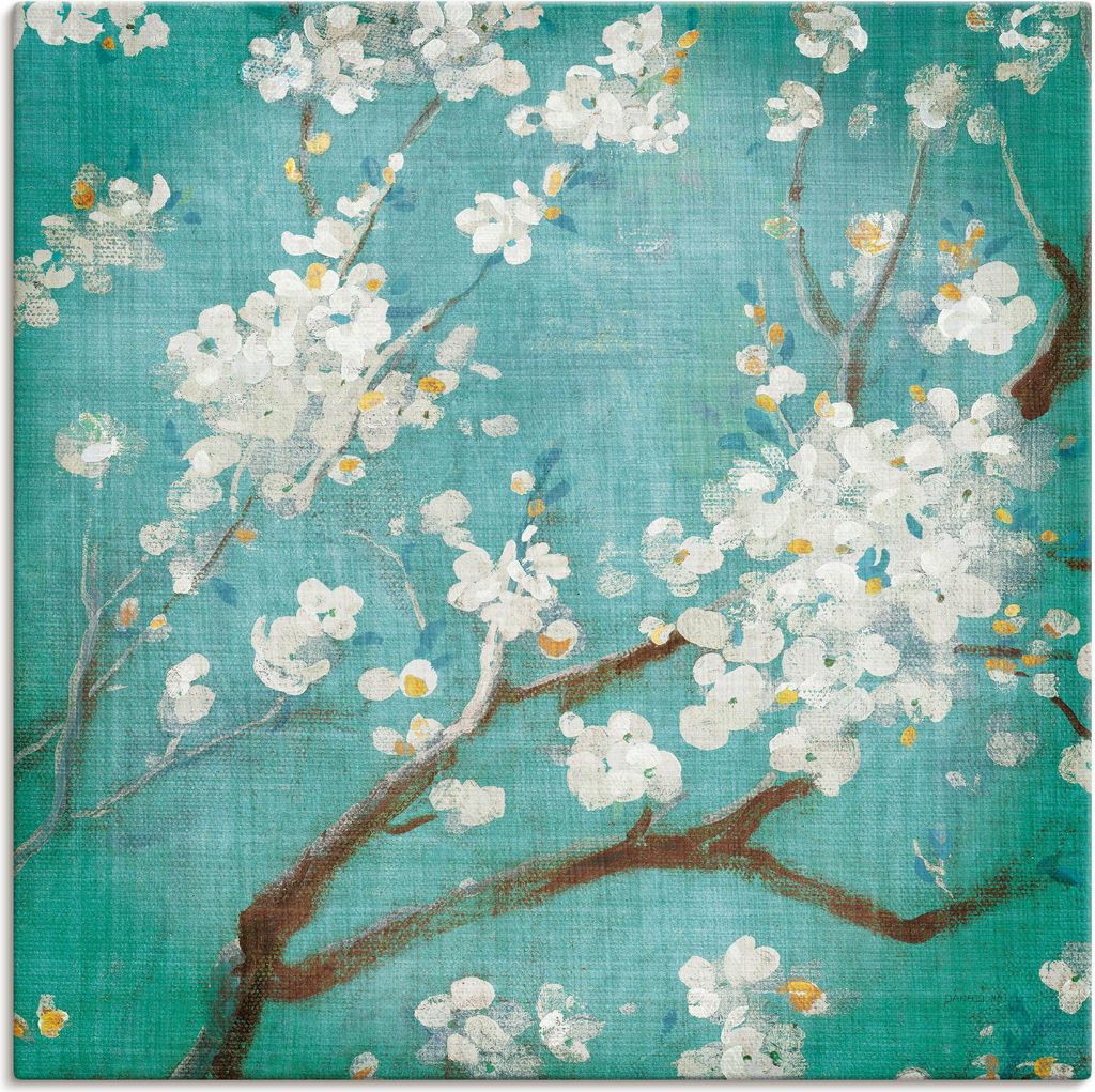 ARTland Leinwandbild Weiße Kirschblüten I Größe: 70x70 cm
