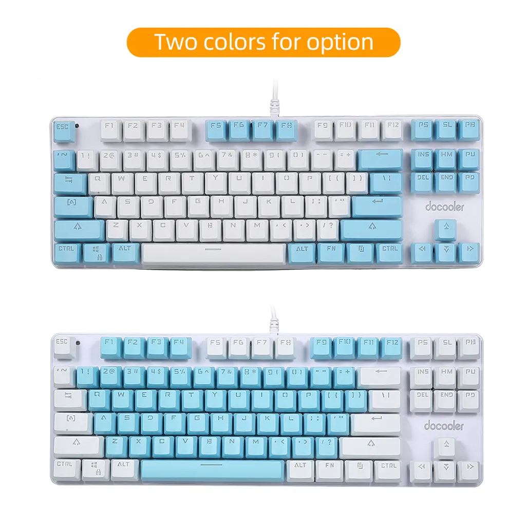 Clavier mécanique 87 touches docooler interrupteur bleu et rétroéclairé - 4