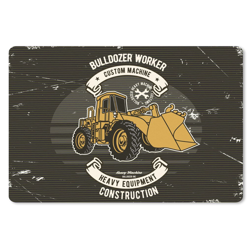 MuchoWow Schreibtischunterlage Bulldozer - Vintage - Angebot 60x40 cm - XXL Mauspad - Großes Mauspad