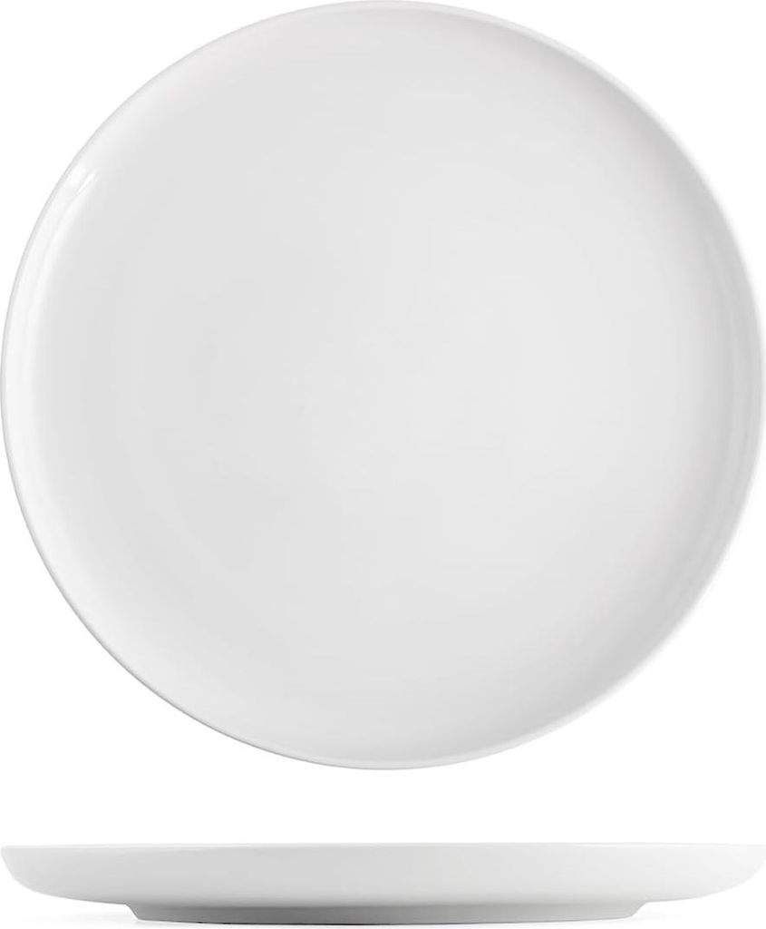 H&h Set mit 6 Esstellern aus perlweißem Porzellan, 27 cm