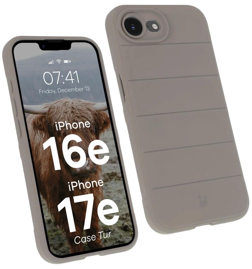 Bizon Case Tur Apple iPhone 16e hellgrau