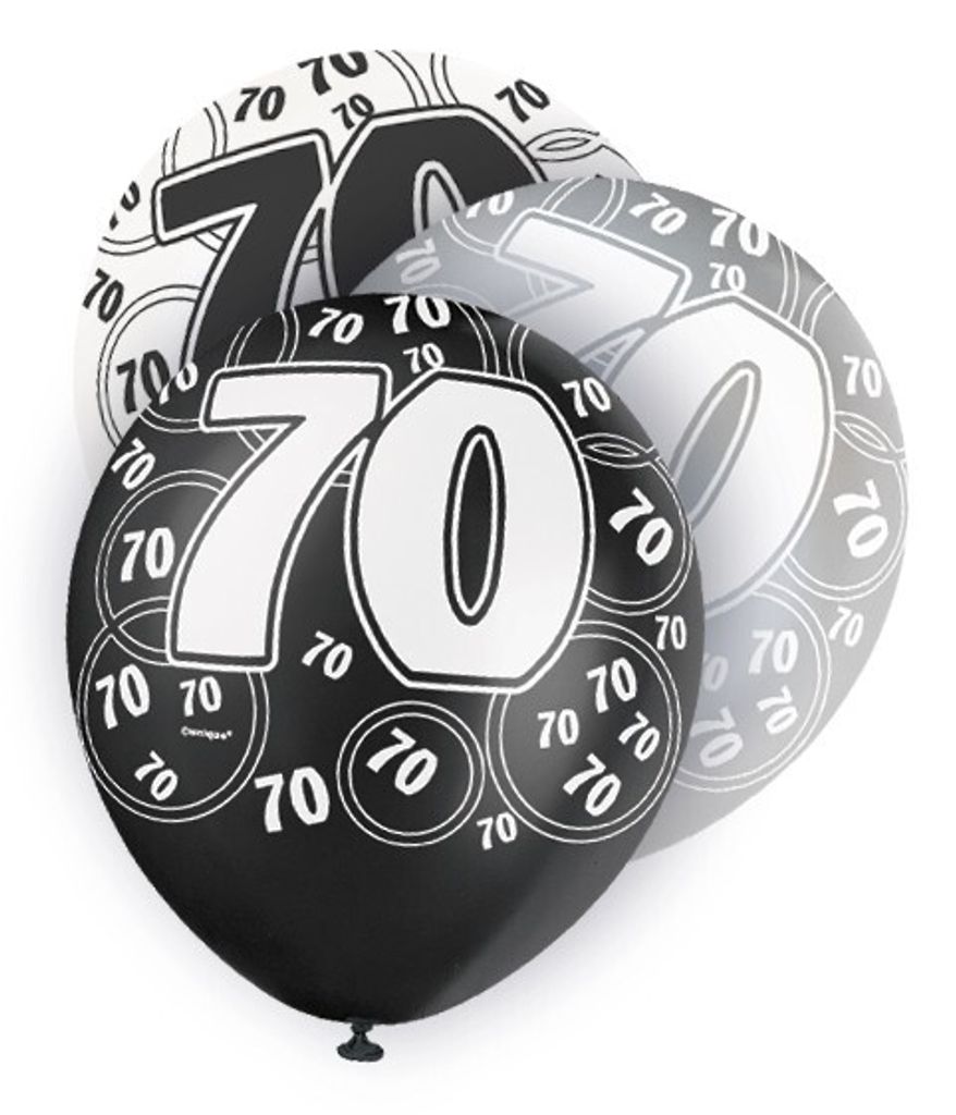 70. Geburtstag Zahlen Ballons Schwarz