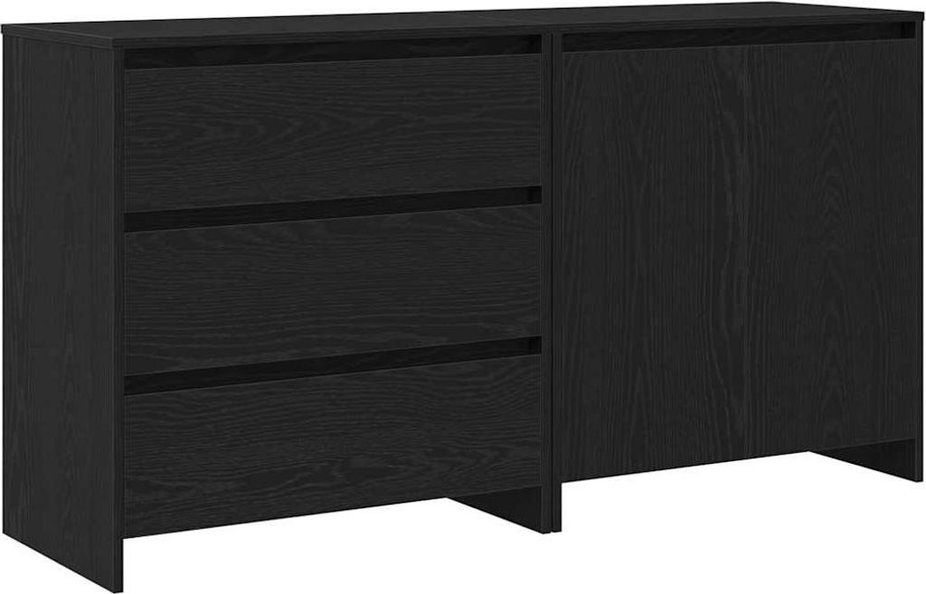 Sideboard 2 pcs Schwarz 70 x 41 x 75 cm Holzwerkstoff