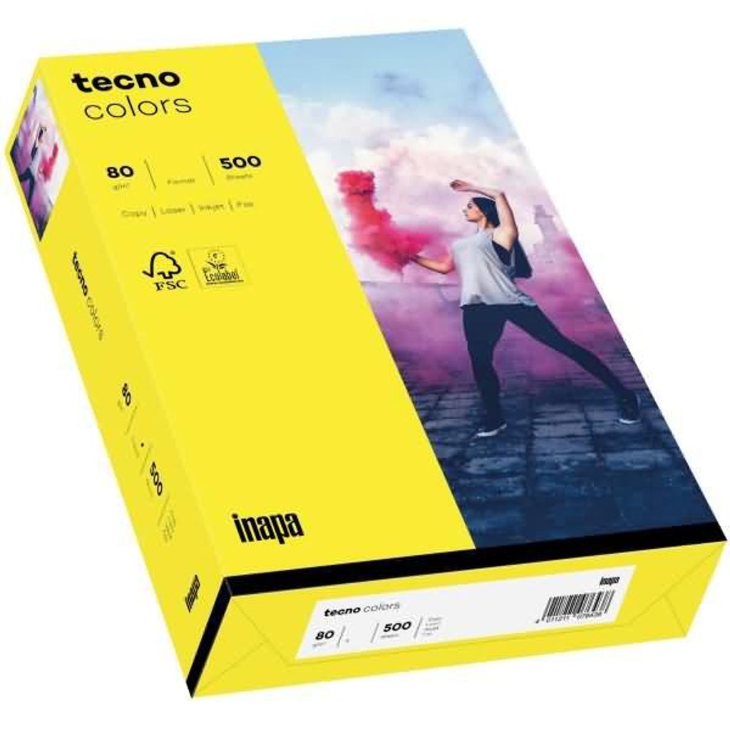 tecno Kopierpapier colors gelb DIN A3 80 g/qm 500 Blatt