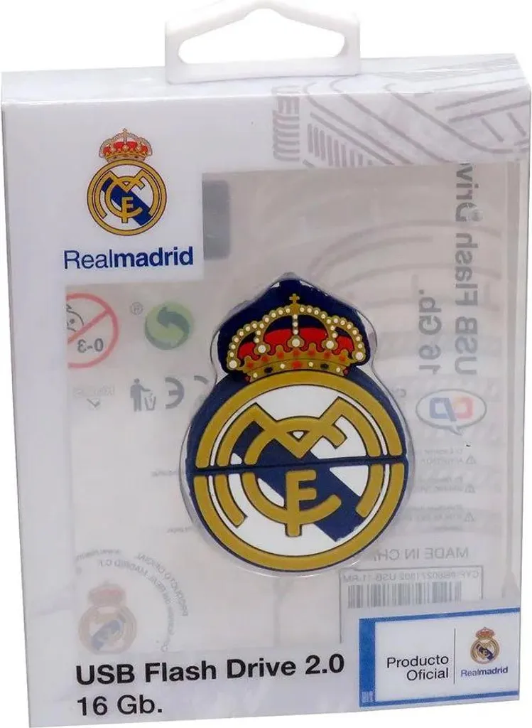 Clé USB Real Madrid C.F. 16 Go Pendrive 2.0 Officielle Blanc et Bleu