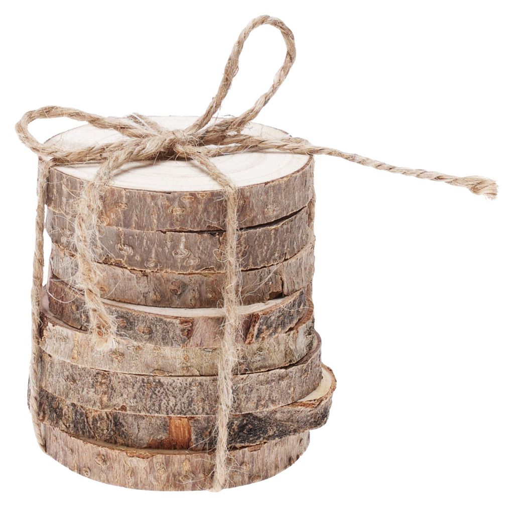 Untersetzer - braun - 8 Stuck - 8 cm - Holz - Untersetzer Produktbild 