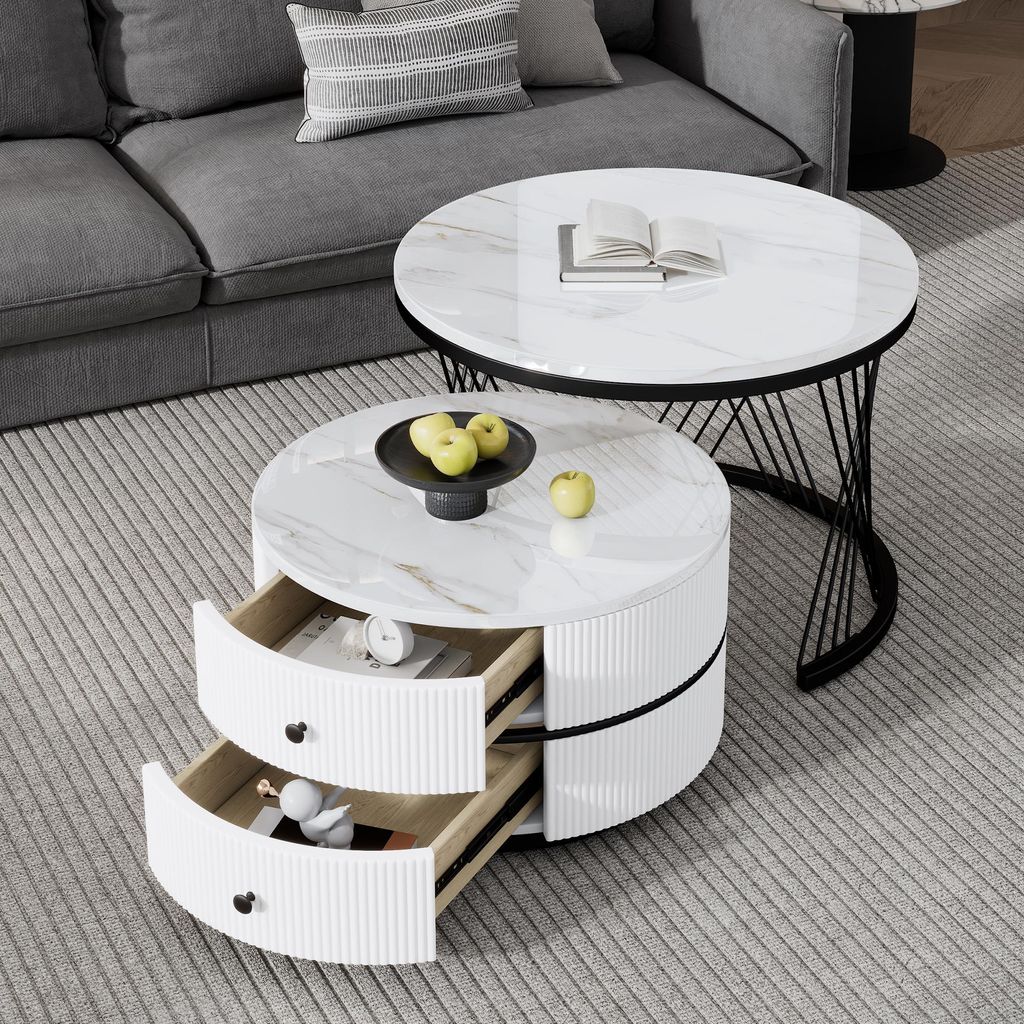 MODFU Ensemble de Tables Basses Gigognes - 2 Tables avec 2 Image du produit 