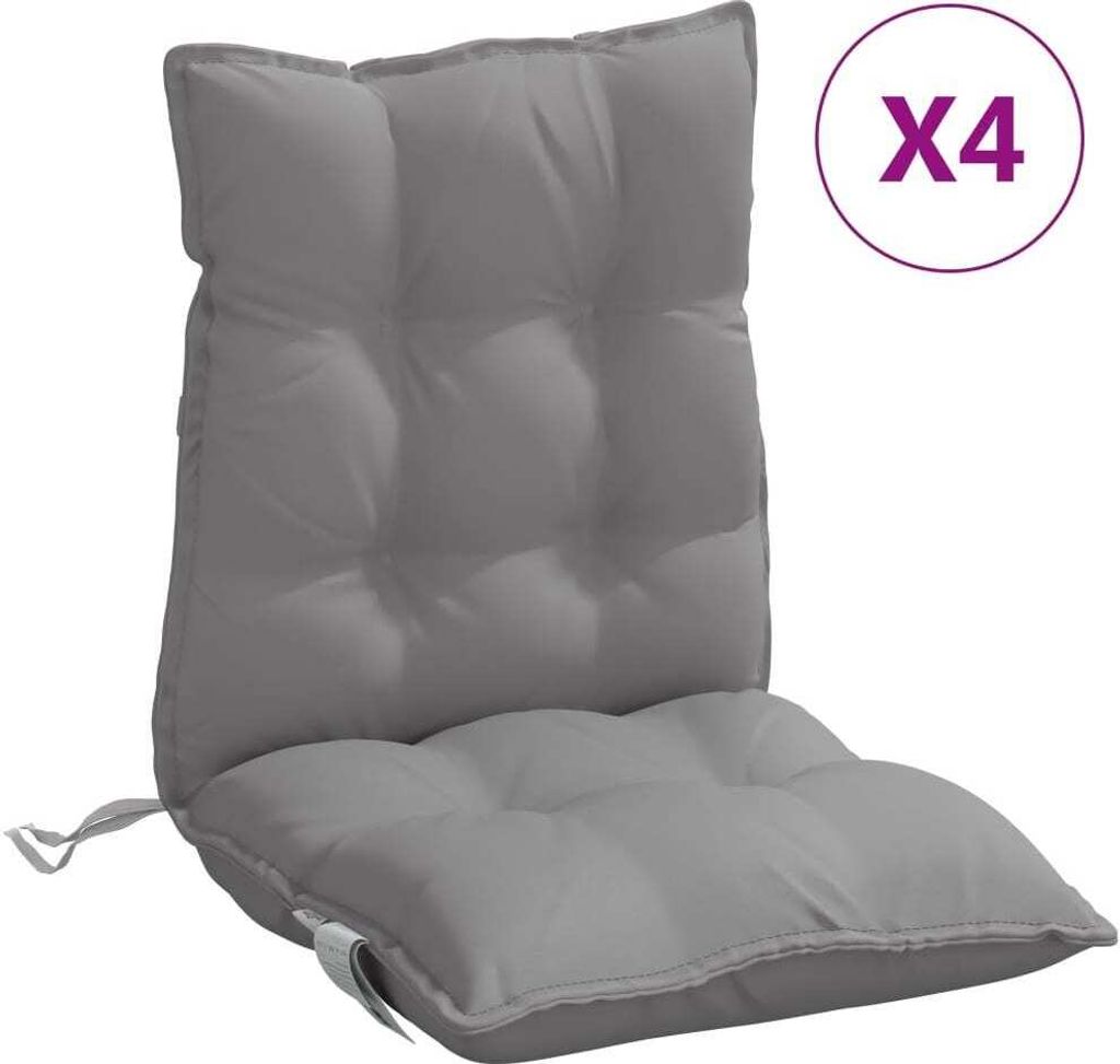 vidaXL Niedriglehner-Auflagen 4 Stk. Grau Oxford-Gewebe Produktbild 