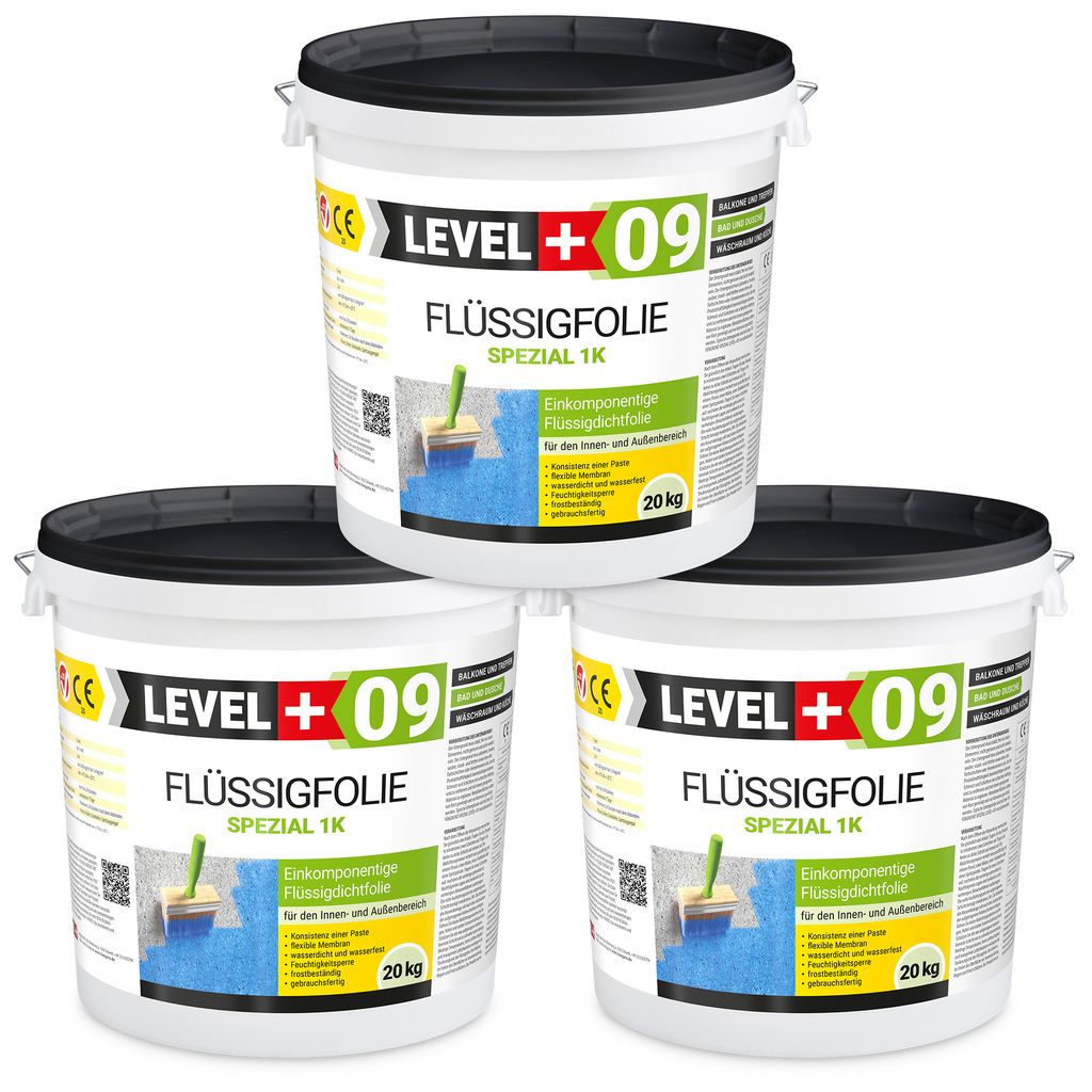 Dichtfolie 60kg Flüssigfolie Bad und Balkon Abdichtung Wasserdicht LEVEL+ RM09