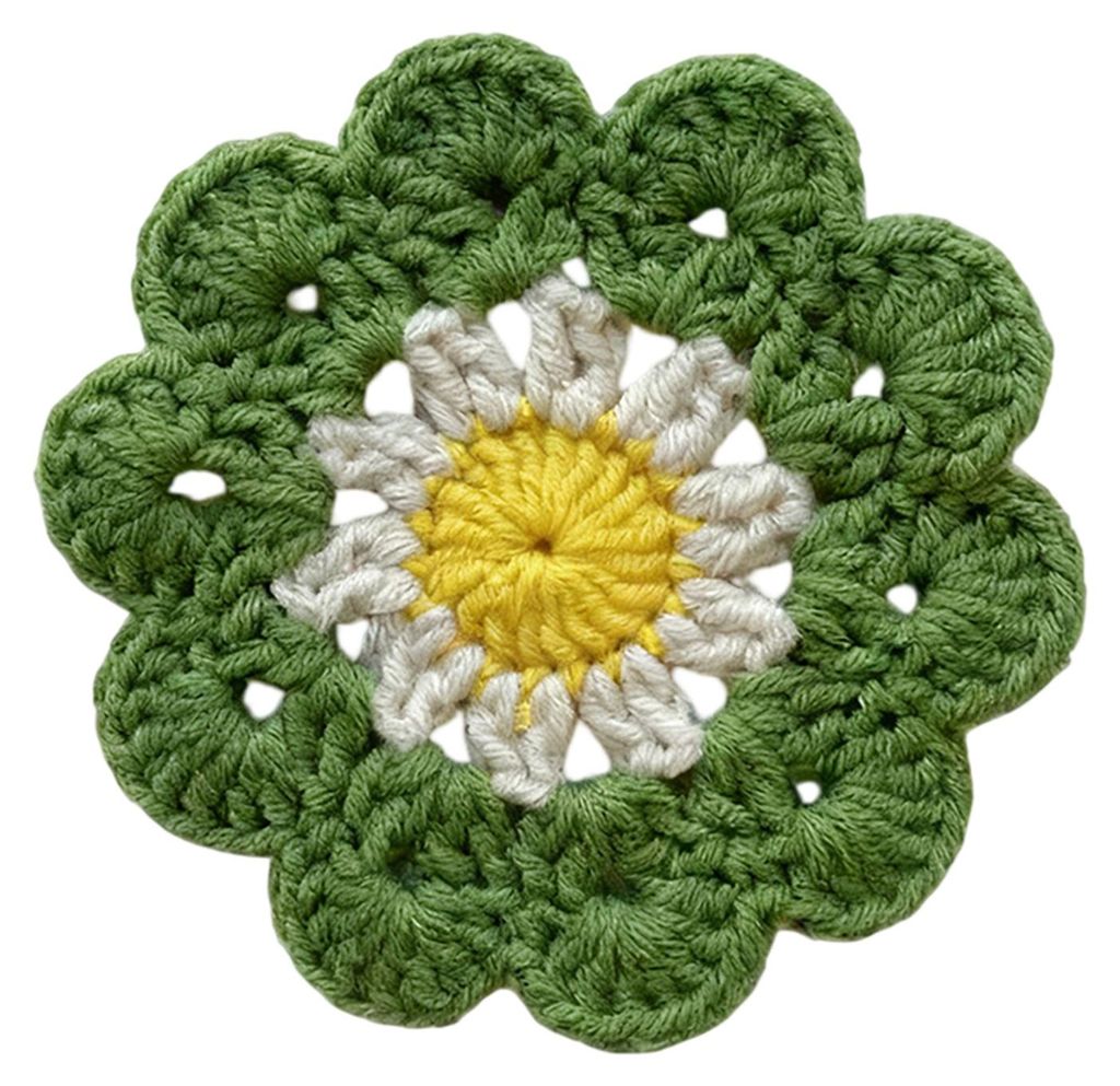 Handgefertigter gehäkelter Blumenuntersetzer, hitzebeständig, für Tassen und Gläser, weich, rutschfest, saugfähig, Tischschutzmatte, hübsche ...