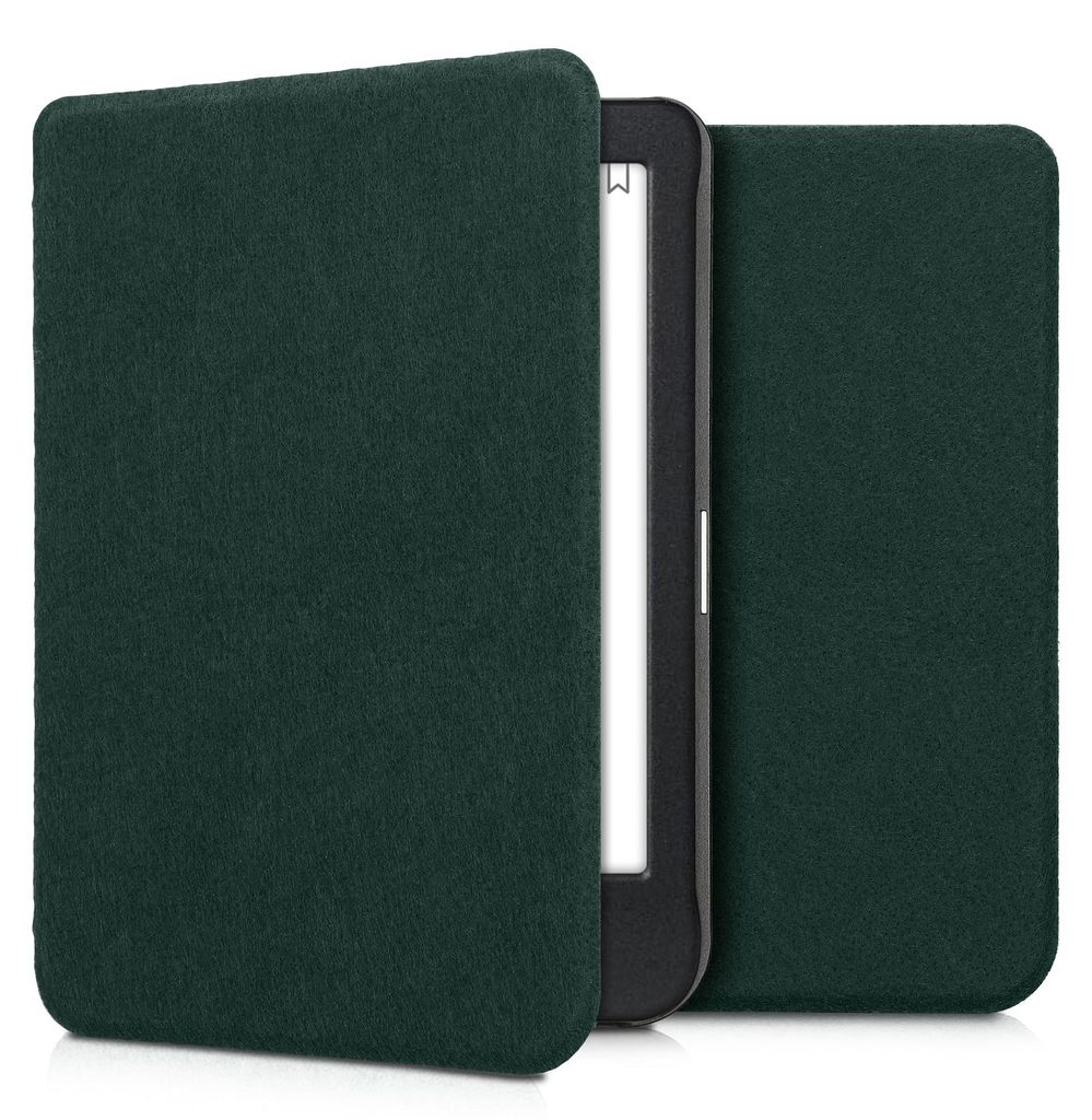 kwmobile Hülle kompatibel mit Kobo Clara BW / Clara Colour / Tolino Shine (5) / Shine Color - Filz Stoff eReader Schutzhülle Cover Case - Petrol