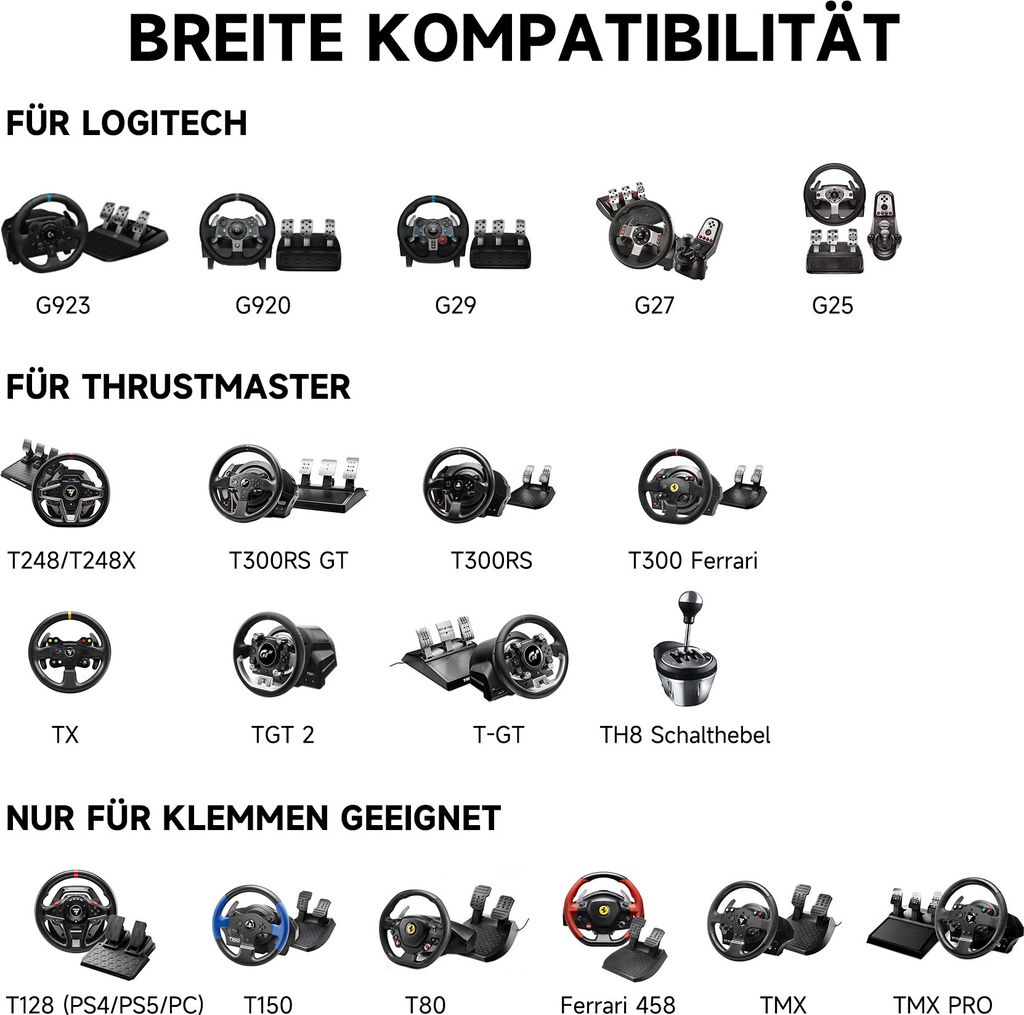 Crenex Lenkradständer Lenkrad Halterung Halter für Logitech Produktbild 9