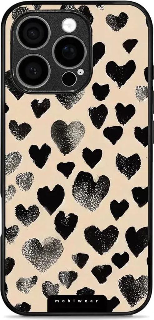 Handyhülle für iPhone 16 Pro, Mobiwear Glossy Case, Beige Liebe