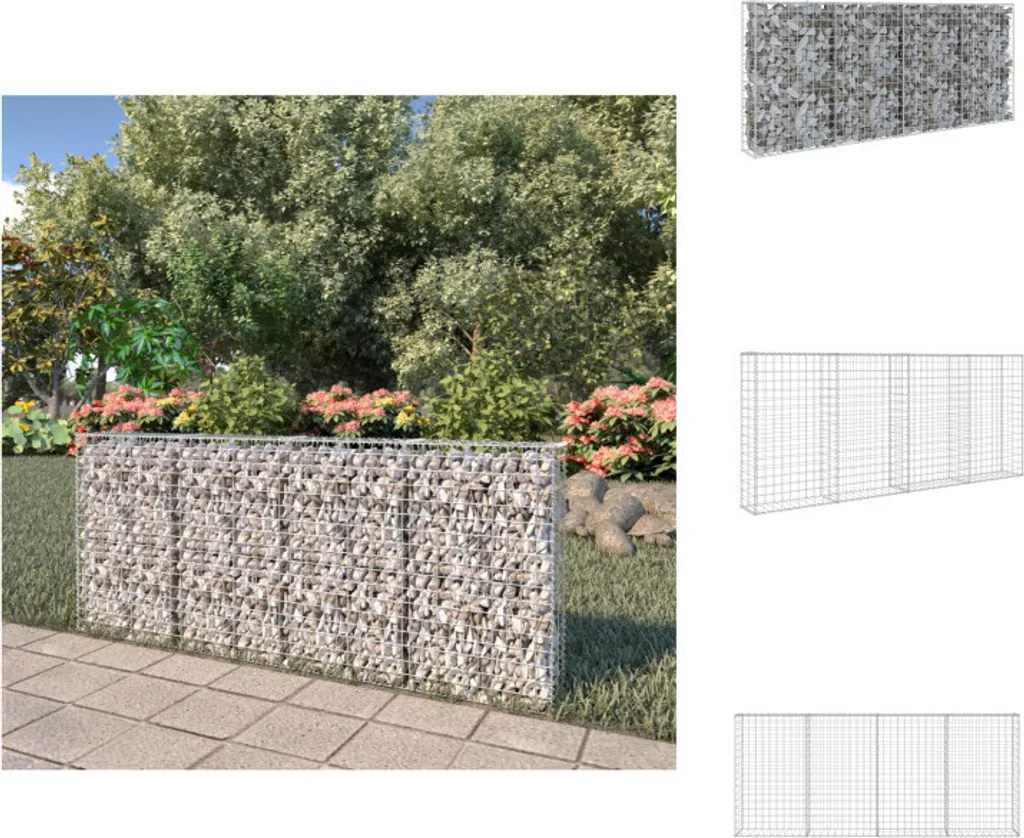 Gabbione da Giardino vidaXL in Acciaio 200x20x85 cm - Progetto DIY