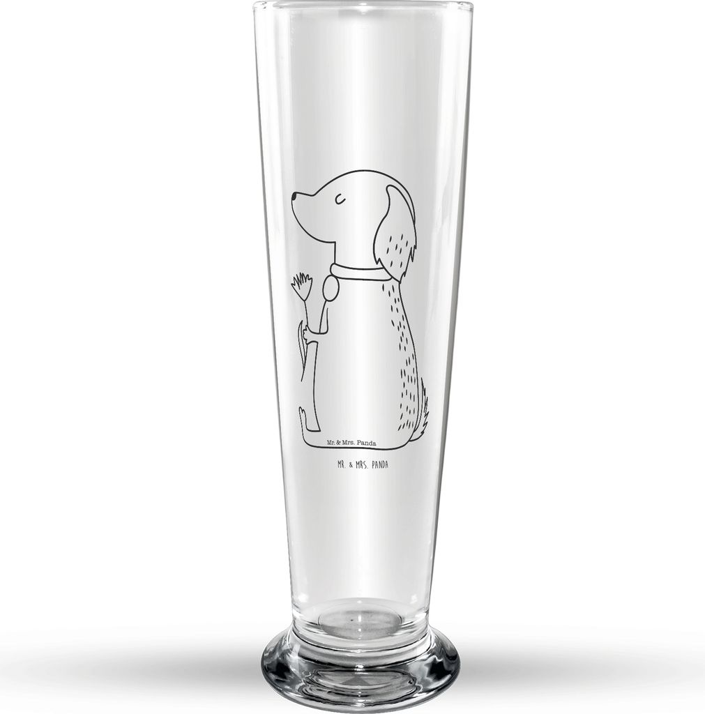 Mr. & Mrs. Panda Weißbierglas Hund Blume - Transparent - Geschenk, Weizen Glas, Bierglas, Sprüche, Bier, Halsband, Weizenbier, Hunde, Mr Mrs Weiz...