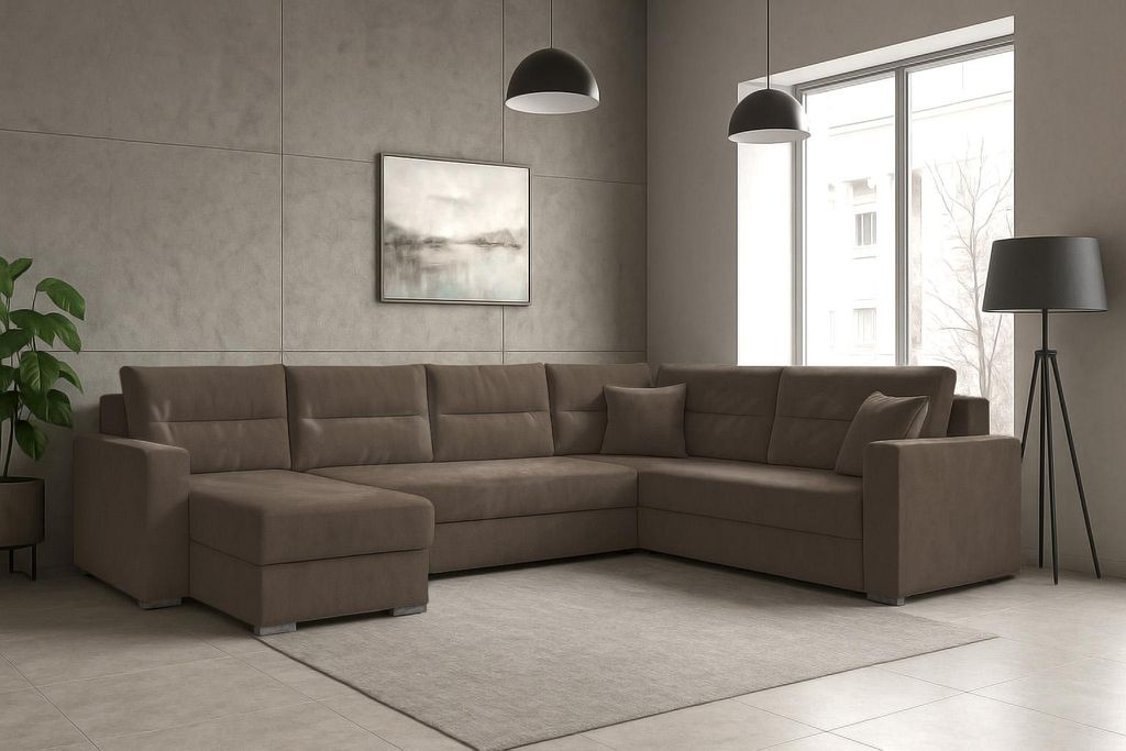 Couchgarnitur Ecksofa Sofa Sofagarnitur Captain U mit Schlaffunktion Wohnlandschaft Paros 4