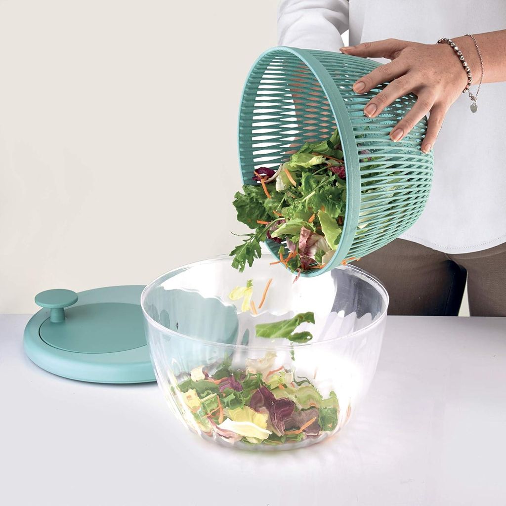 Salatspinner Guzzini Kitchen Active Design SPIN&STORE Olivgrün - Deckel - 26 cm - 170900175 Salatspinner
