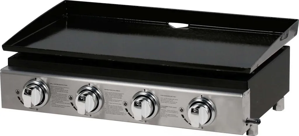 Plancha Presto 4 puissante 9.7kW Grise à 4 brûleurs en inox durable