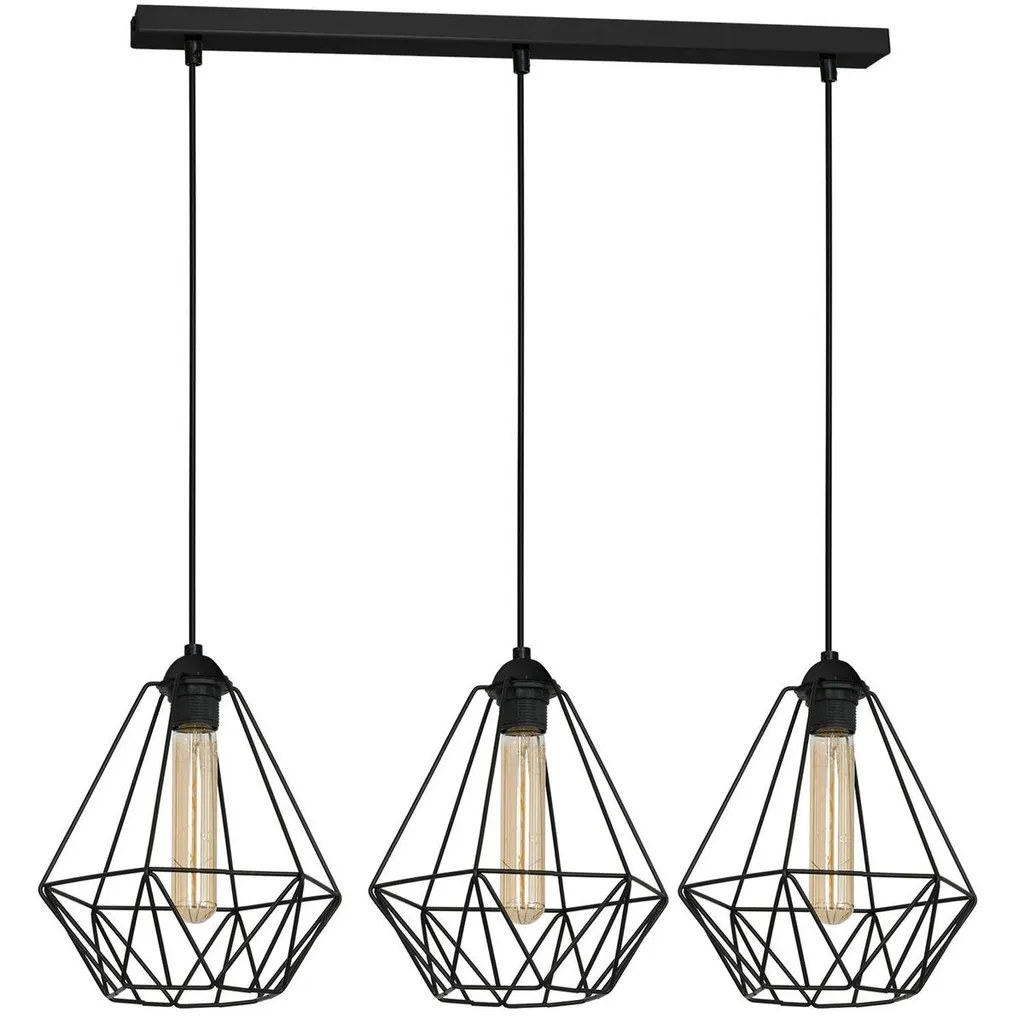 Lot de 3 Lampes Murales Noires Filaire Style LOFT en Métal Design