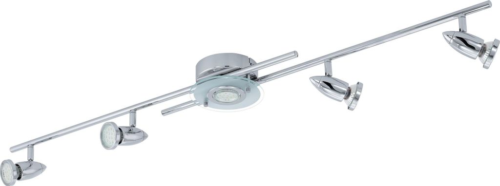 EGLO Deckenlampe Cerbero, Deckenleuchte, Stahl in chrom, Glas satiniert in weiss, klar GU10 Fassung