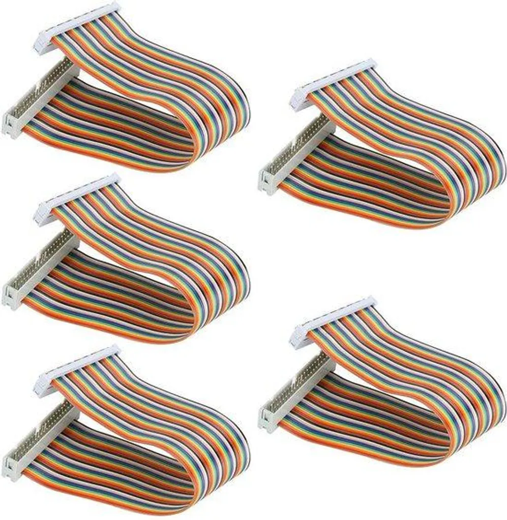 Câble GPIO 40 broches arc-en-ciel flexible 20 cm femelle mâle lot de 5